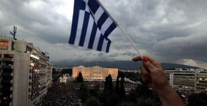 Manifestación en la plaza Syntagma de Atenas. / EFE