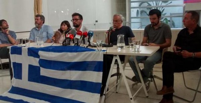 Imagen del acto celebrado en la sala Ecooo de Madrid, con presencia de la mayoría de fuerzas de izquierda. JC