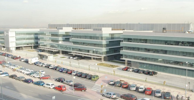Vista general de las oficinas centrales de Indra en Alcobendas, Madrid.