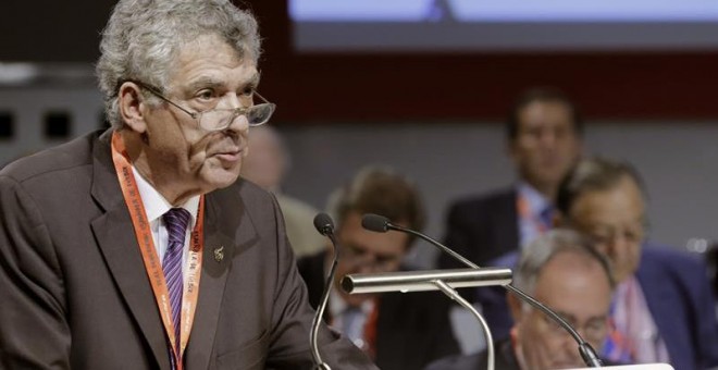 Ángel María Villar durante su intervención en la Asamblea General de la RFEF. /EFE