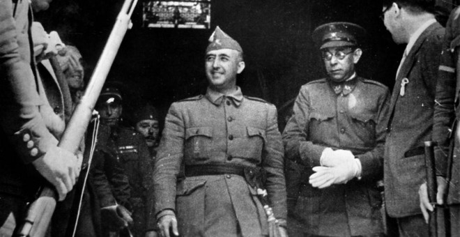 El dictador Franco junto al general Mola.