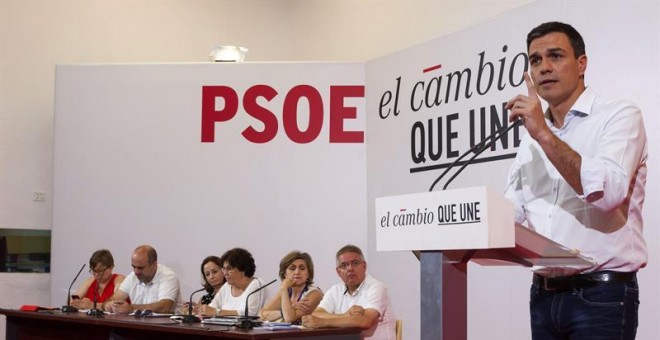 Pedro Sánchez, este lunes en Mérida. EFE/Jero Morales