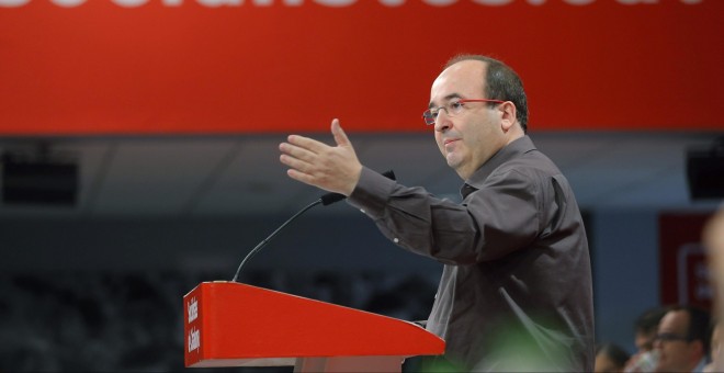 El primer secretario del PSC, Miquel Iceta, durante la reunión del Consejo Nacional de su partido del pasado día 25. EFE