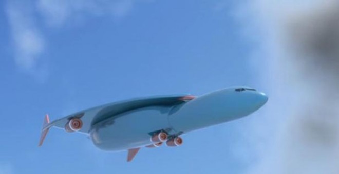 El diseño del avión patentado por Airbus./ YouTube - PatentYogi