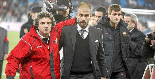 Juan Manuel Lillo Y Pep Guardiola.- EFE