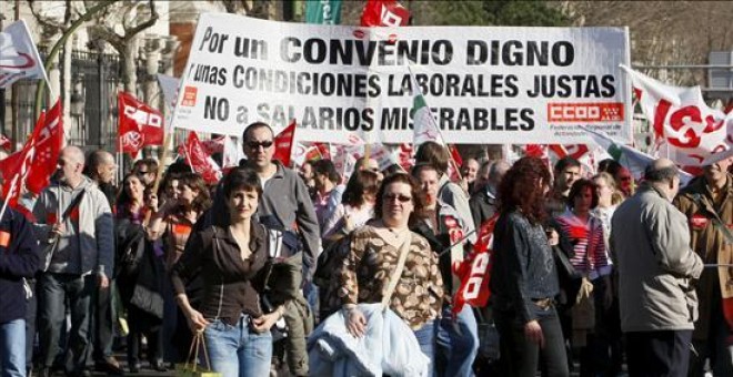 Manifestación por un trabajo y salario digno.- EFE.