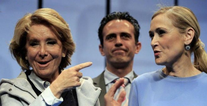 Esperanza Aguirre y Cristina Cifuentes durante un acto del PP.- EFE