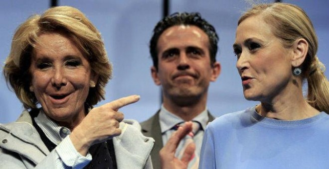 Esperanza Aguirre y Cristina Cifuentes durante un acto del PP.- EFE