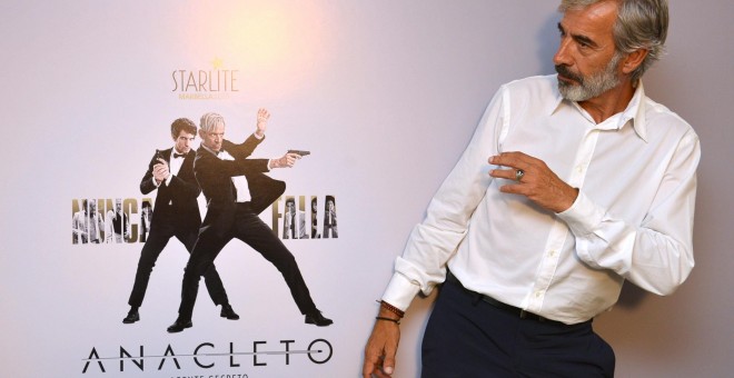 El actor Imanol Arias durante la presentación de la película 'Anacleto, agente secreto' que ha tenido lugar en el marco del festival Starlite de Marbella. EFE/Alf