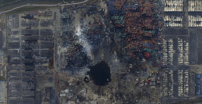 Vista aérea del lugar de la explosión. REUTERS