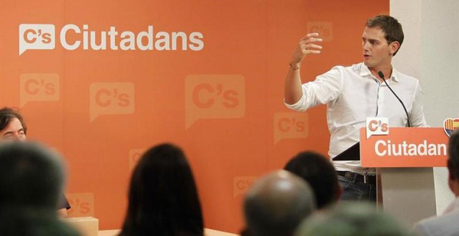 El presidente de Ciudadanos, Albert Rivera, durante la celebración del Consejo General. / MARTA PÉREZ (EFE)