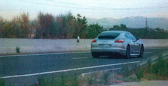 Imagen del coche de Amaya, cazado por el radar de la DGT.