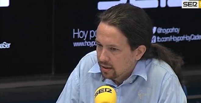 Pablo Iglesias durante su entrevista este jueves en la Cadena Ser./ CADENA SER