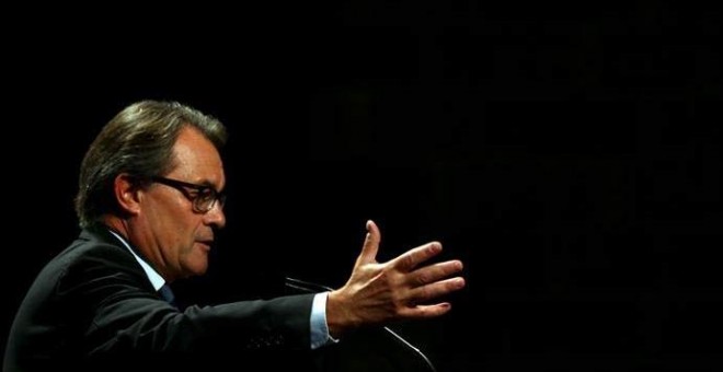 Artur Mas durante un acto de precampaña en Barcelona. / EFE