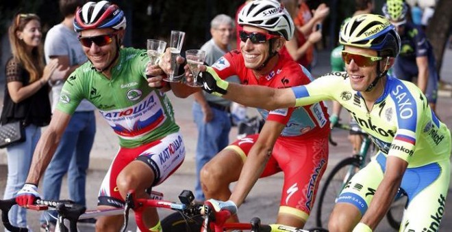 El italiano Fabio Aru del Astana, vencedor de la Vuelta a España. /EFE