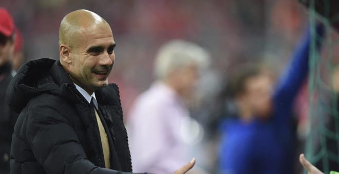 Pep Guardiola, en un reciente partido del Bayern de Múnich. / EFE