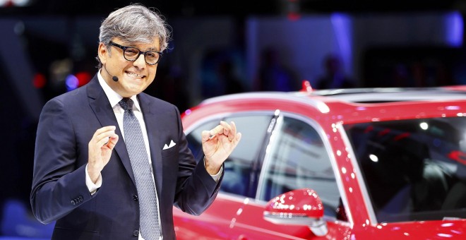 El nuevo presidente de SEAT, Luca de Meo, hasta ahora directivo de Audi, en una presentación en el Salón del Automóvil de Fráncfort. REUTERS/Kai Pfaffenbach