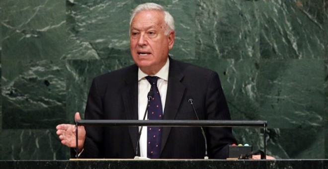 El ministro de Exteriores, José Manuel García Margallo, durante la Asamblea General de la ONU en la sede de las Naciones Unidas en Nueva York./ EFE