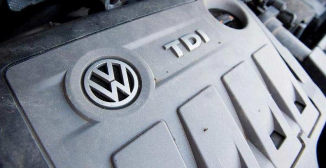 Un motor diesel EA189 de un Volkswagen Touran 2.0l TD que lleva el 'software' fraudulento.