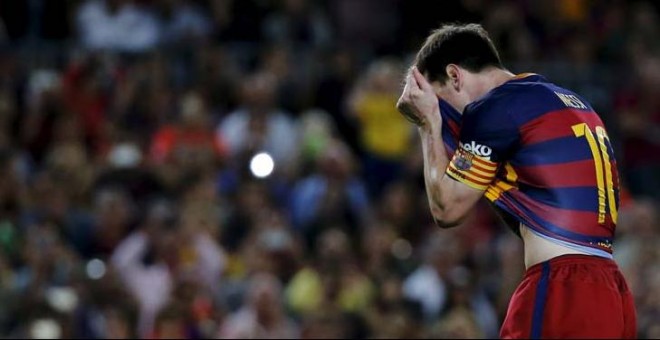 Messi, durante un partido con el Barça. / SUSANA VERA (REUTERS)