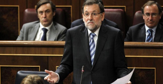 El presidente del Gobierno, Mariano Rajoy, durante una sesión de control en el Congreso.- EFE