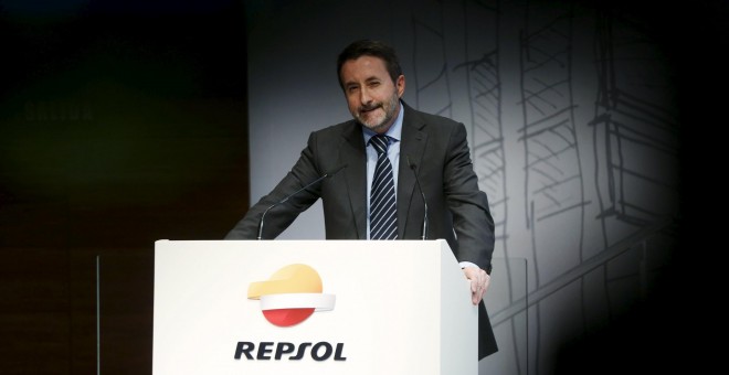 El consejero delegado de Repsol Josu Jon Imaz durante la presentación del plan estratégico de la petrolera para el periodo 2016-2020.  REUTERS/Susana Vera