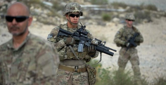 Soldados estadounidenses montan guardia en la provincia afgana de Nangarhar. - AFP