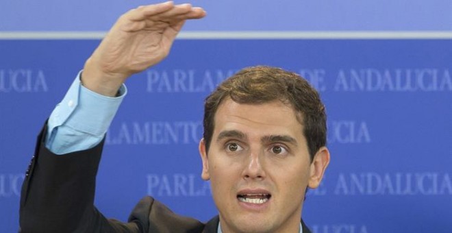 El presidente de Ciudadanos, Albert Rivera, en rueda de prensa. Archivo EFE