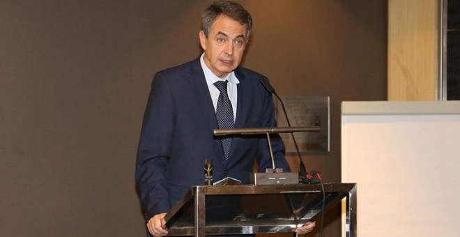 El expresidente del Gobierno José Luis Rodríguez Zapatero durante la sesión inaugural del diálogo sobre Cuba organizado por el Institute for Cultural Diplomacy. - ICD