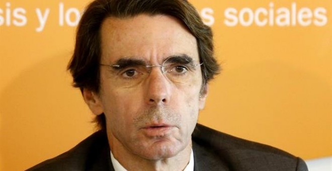 El expresidente del Gobierno José María Aznar presenta el informe de la Fundación FAES que preside. EFE