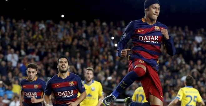Neymar celebra un gol.- EUROPA PRESS