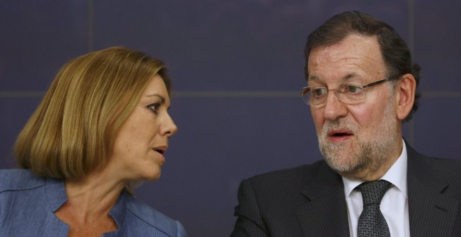 María Dolores de Cospedal y Mariano Rajoy en el último Congreso Ejecutivo Nacional del PP. REUTERS/Sergio Perez