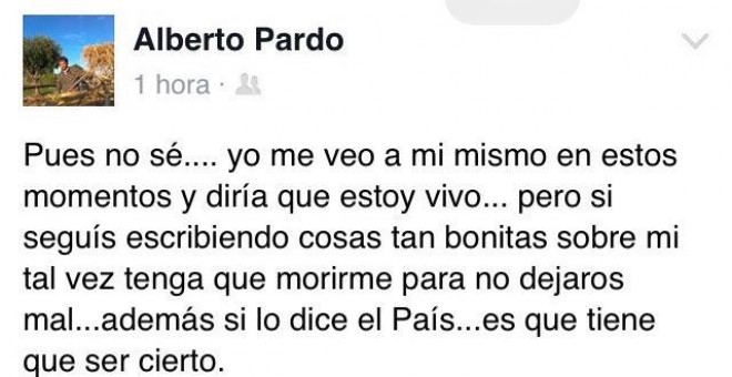 Comentario de Alberto Pardo Touceda en su Facebook.