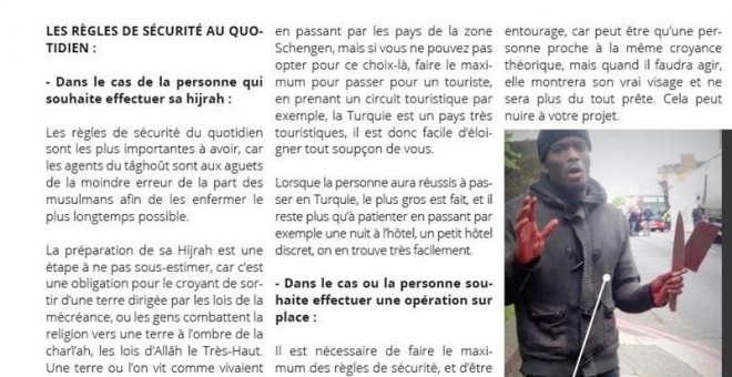 Fragmento del reportaje de la revista 'Dar Al-Islam' con las instrucciones para atentar.