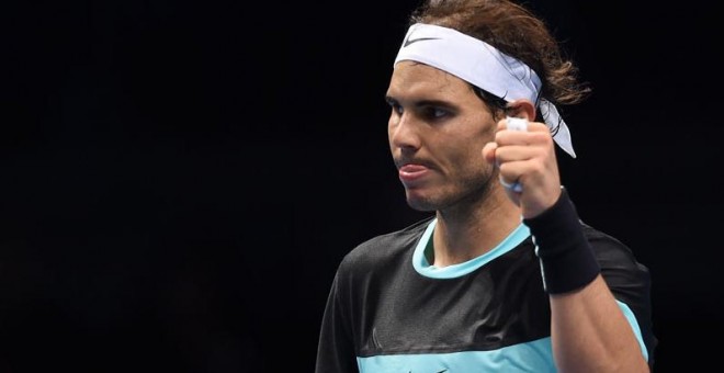 Nadal celebra su victoria ante Murray en el Masters. Reuters / Tony O'Brien