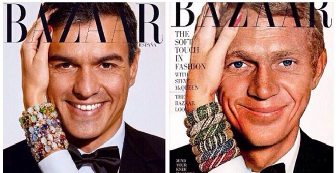 Portadas de 'Harper's Bazaar' con Pedro Sánchez y Steve McQueen.