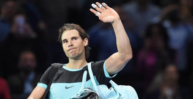 Rafael Nadal se despide del Masters Finals de Londres. EFE/ANDY RAIN