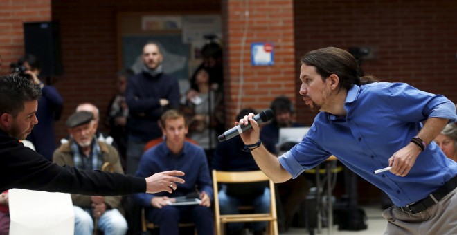 Pablo Iglesias, en el acto de este miércoles. REUTERS