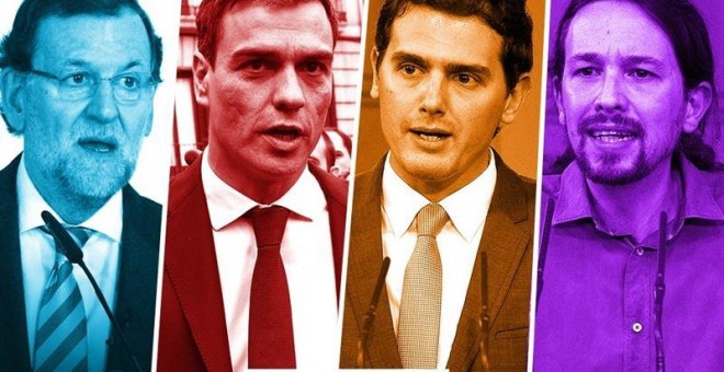 Los cuatro principales candidatos en las elecciones del 20-D