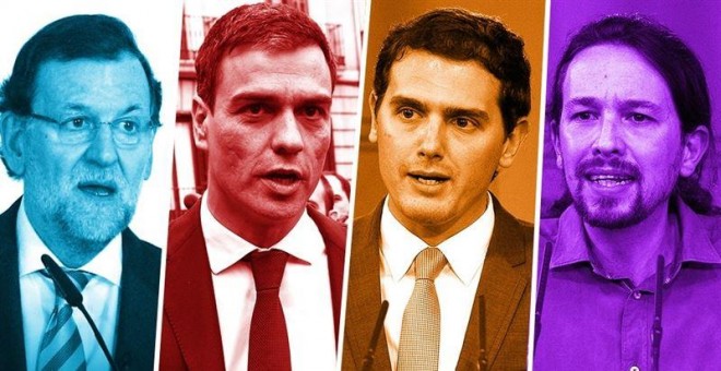 Los cuatro principales candidatos en las elecciones del 20-D