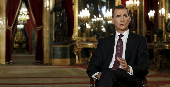 El rey Felipe VI durante su discurso de Navidad, en el Palacio Real. REUTERS/Angel Diaz