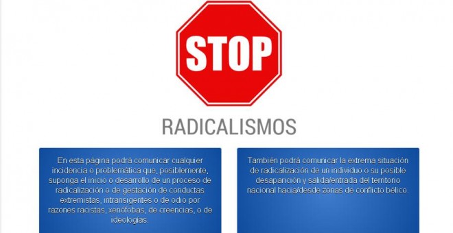 Vista de la página web habilitada por el Ministerio del Interior para la lucha contra la radicalización yihadista en España. / MINISTERIO DEL INTERIOR