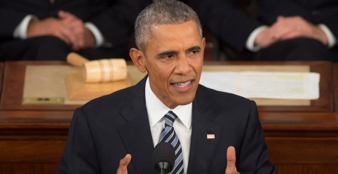 El presidente de Estados Unidos, Barack Obama durante el discurso del Estado de la Unión./ EFE