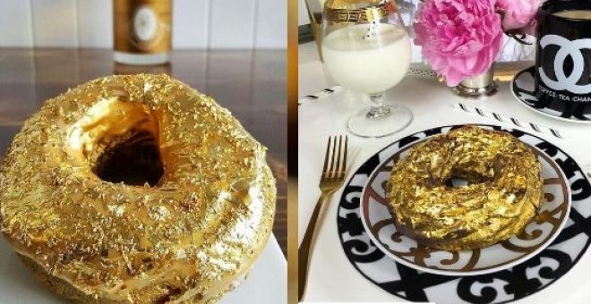 El dónut de oro y champán del chef Bjorn DelaCruz.-  Instagram @tabakodelacruz