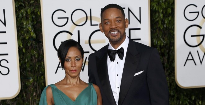 Will Smith junto a su esposa Jada Pinkett-Smith en la 73ª gala de los Globos de Oro en Beverly Hills, California el 10 de enero de 2016./ REUTERS/Mario Anzuoni