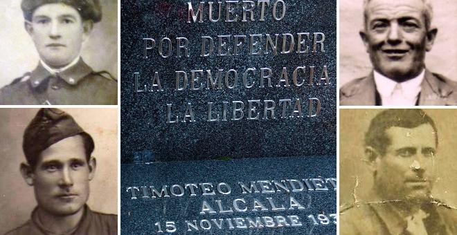 La losa de Timoteo Mendieta junto a otras víctimas de la dictadura en Guadalajara