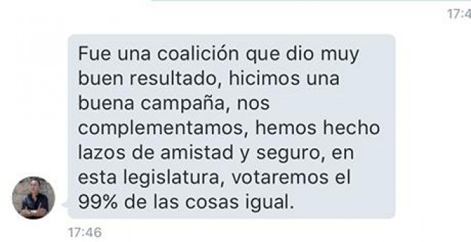 Momento de la conversación a través de Twitter con el diputado de Compromís, Joan Baldoví.