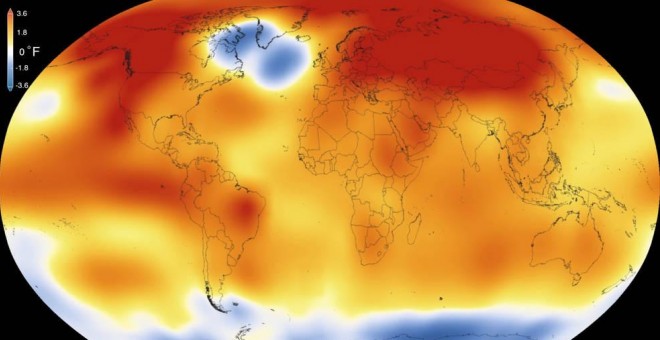 Mapa de calor difundido por la NASA