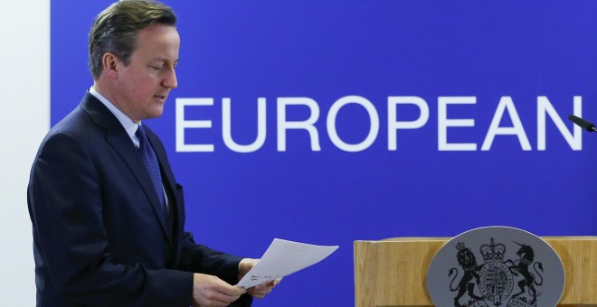 El primer ministro británico, David Cameron, en una comparecencia ante la prensa tras la cumbre de la UE del pasado 18 de diciembre. REUTERS/Yves Herman