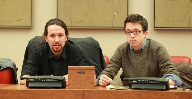 Pablo Iglesias junto a Iñigo Errejón. EP